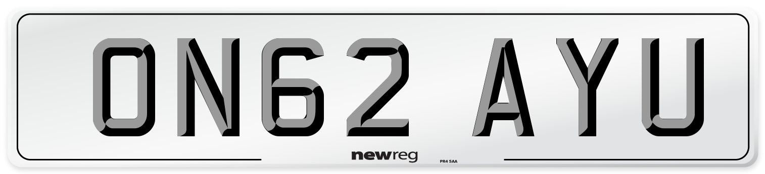 ON62 AYU Number Plate from New Reg